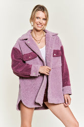 Women Colorblock Sherpa Jacket | Zarnesh